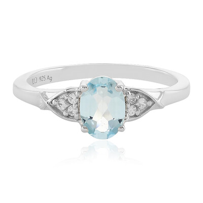 Bague en argent et Topaze bleu ciel
