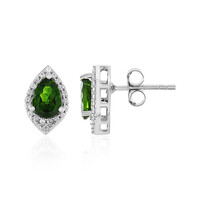 Boucles d'oreilles en argent et Diopside de Russie