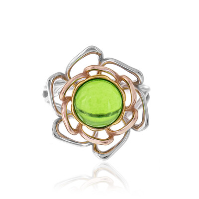 Bague en argent et Ambre verte de Colombie (dagen)