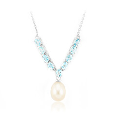 Collier en argent et Perle blanche de culture d'eau douce