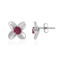 Boucles d'oreilles en argent et Rubis de Madagascar