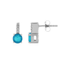 Boucles d'oreilles en argent et Opale bleue d'Éthiopie