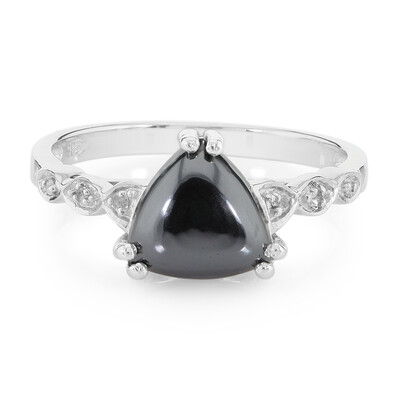 Bague en argent et Hématite noire