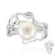 Bague en argent et Perle blanche de culture d'eau douce (TPC)