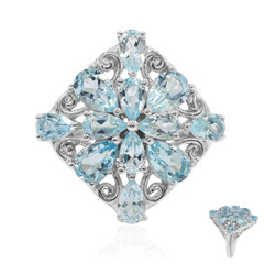 Bague en argent et Topaze bleu ciel