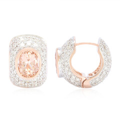 Boucles d'oreilles en or et Morganite pêche AAA