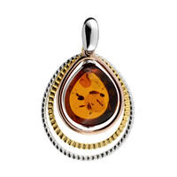 Pendentif en argent et Ambre baltique