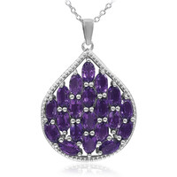 Collier en argent et Améthyste de Zambie