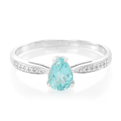 Bague en argent et Fluorapatite verte