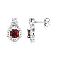 Boucles d'oreilles en argent et Grenat du Mozambique