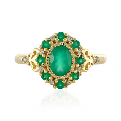 Bague en argent et Onyx vert
