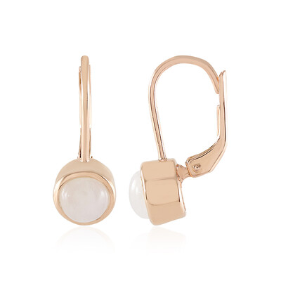 Boucles d'oreilles en argent et Pierre de Lune arc-en-ciel