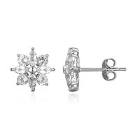 Boucles d'oreilles en argent et Topaze blanche