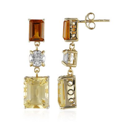 Boucles d'oreilles en argent et Citrine