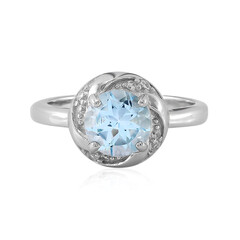 Bague en argent et Topaze bleu ciel