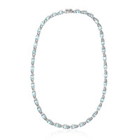 Collier en argent et Topaze bleu ciel