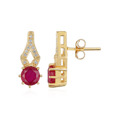 Boucles d'oreilles en argent et Rubis de Madagascar