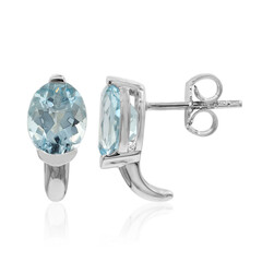 Boucles d'oreilles en argent et Topaze bleu ciel