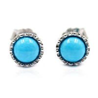 Boucles d'oreilles en argent et Turquoise Sleeping Beauty (Anne Bever)