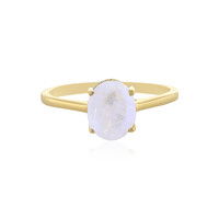 Bague en argent et Pierre de Lune arc-en-ciel