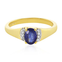 Bague en argent et Saphir bleu de Madagascar