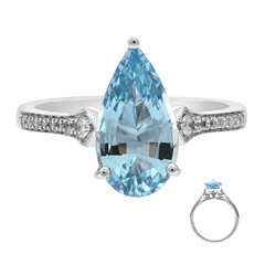 Bague en or et Aigue-Marine du Brésil AAA (AMAYANI)