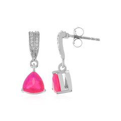 Boucles d'oreilles en argent et Opale rose d'Éthiopie