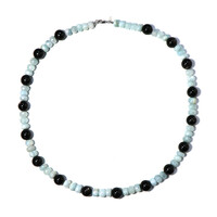 Collier en argent et Obsidienne