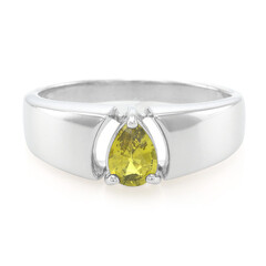 Bague pour homme en argent et Chrysobéryl du Brésil