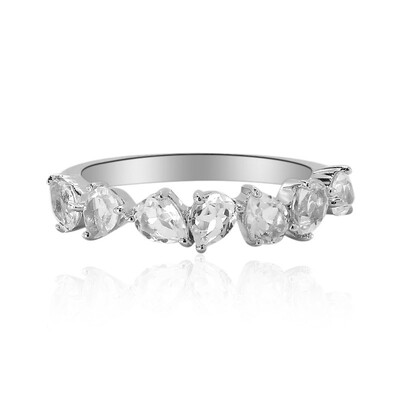 Bague en argent et Topaze blanche