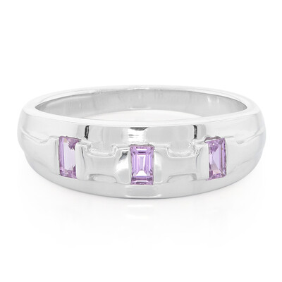 Bague en argent et Saphir pourpre de Ceylan non chauffé