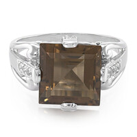 Bague en argent et Quartz fumé