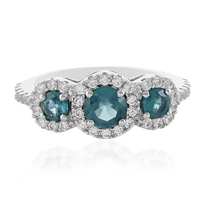 Bague en argent et Kyanite bleu pétrole