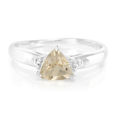 Bague en argent et Quartz champagne