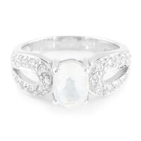 Bague en argent et Quartz Lune glacée