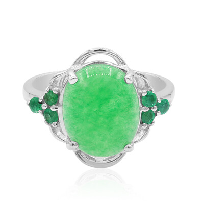 Bague en argent et Agate verte