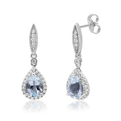 Boucles d'oreilles en or et Aigue-Marine du Brésil AAA (CIRARI)