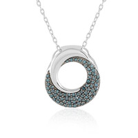 Collier en argent et Diamant bleu I2