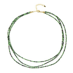 Collier en argent et Rubis Zoïsite