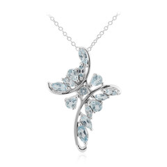 Collier en argent et Topaze bleu ciel