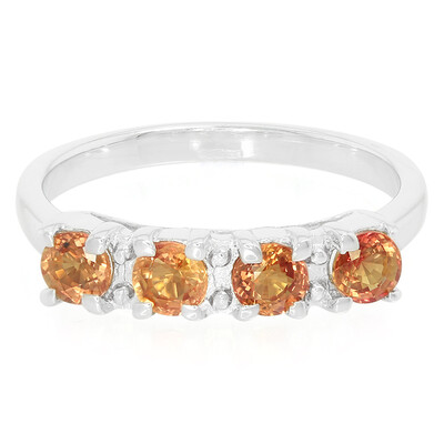 Bague en argent et Rubis rouge du soir