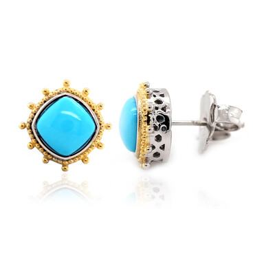 Boucles d'oreilles en argent et Turquoise Sleeping Beauty (Dallas Prince Designs)