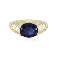 Bague en or et Saphir bleu de Madagascar
