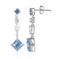 Boucles d'oreilles en argent et Topaze bleu ciel