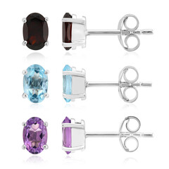 Boucles d'oreilles en argent et Améthyste