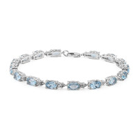 Bracelet en argent et Topaze bleu ciel