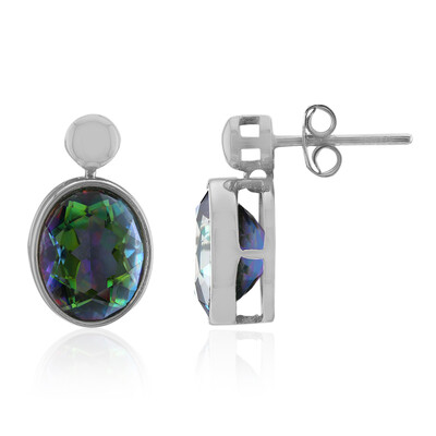 Boucles d'oreilles en argent et Quartz mystique vert