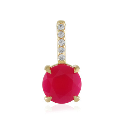Pendentif en argent et Calcedoine framboise