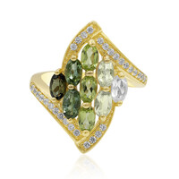 Bague en argent et Tourmaline verte