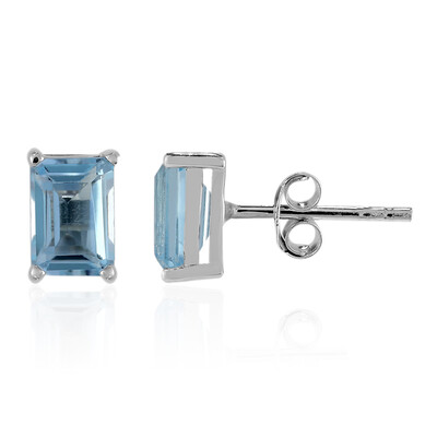 Boucles d'oreilles en argent et Topaze bleu ciel